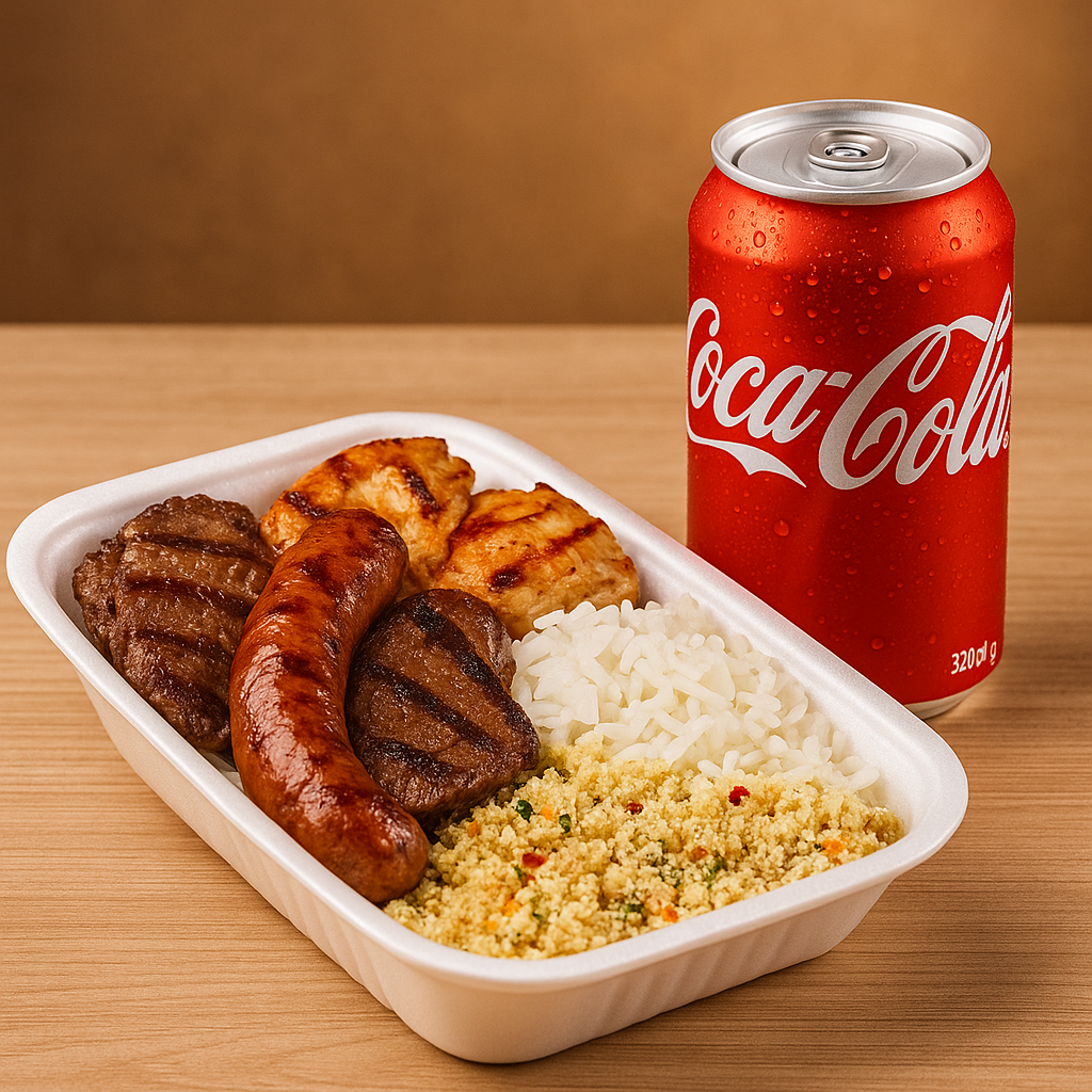 Combo Marmitex Churrasco + Coca Lata